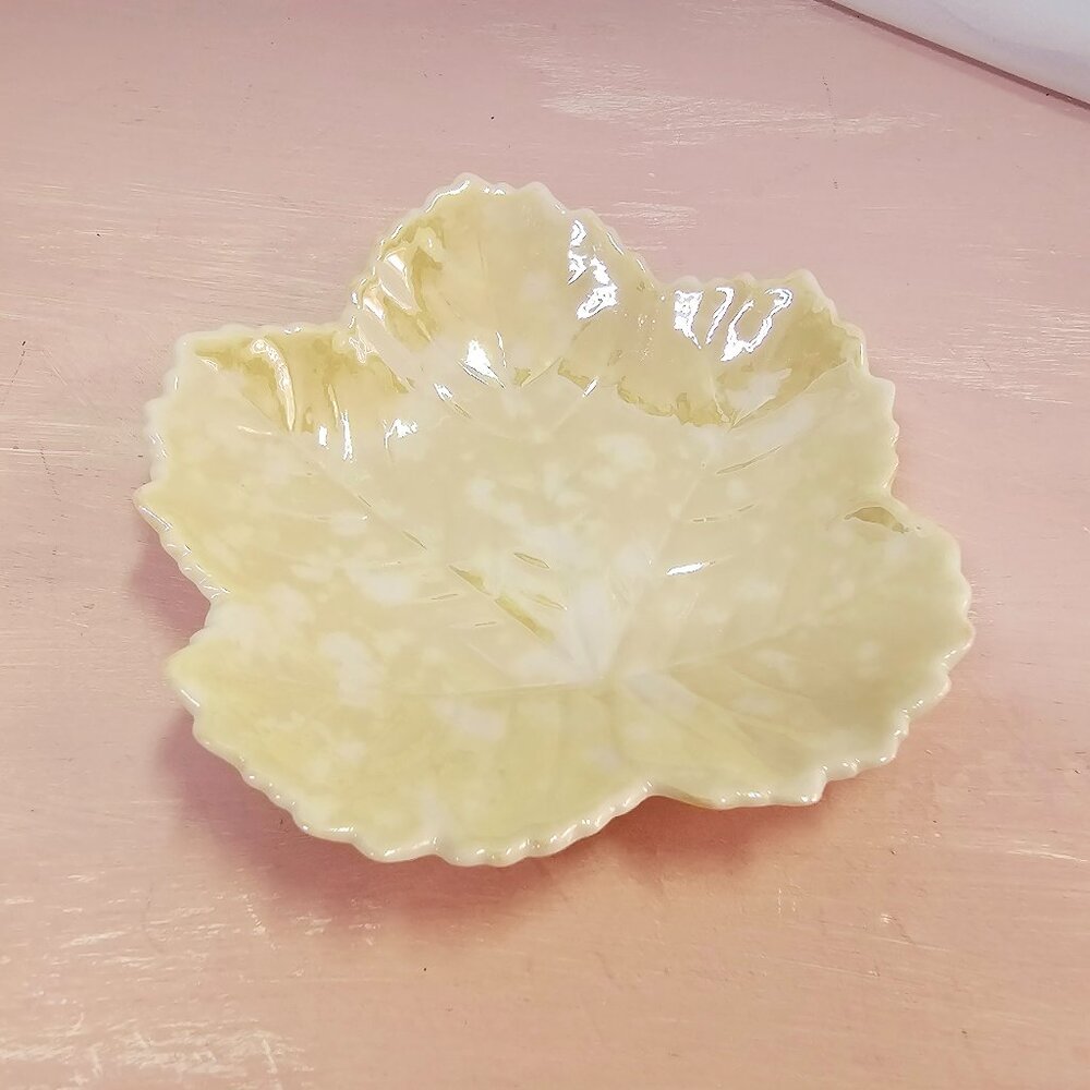 Belleek Porcelain Sycamore Leaf Plate, Vintage, 1955-65